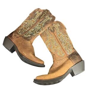 Justin Boots Western L2552 Square Toe 12" Stampede Cowboy Women's Size 6.5 B